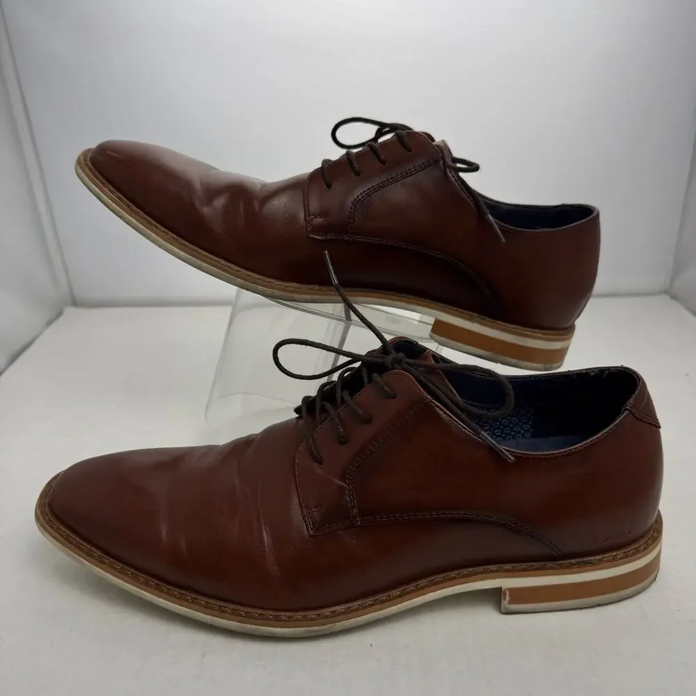 Freeman Phoenix Brown Memory Foam Derby Dress Shoes Oxford Lace Up Men Size 10 M